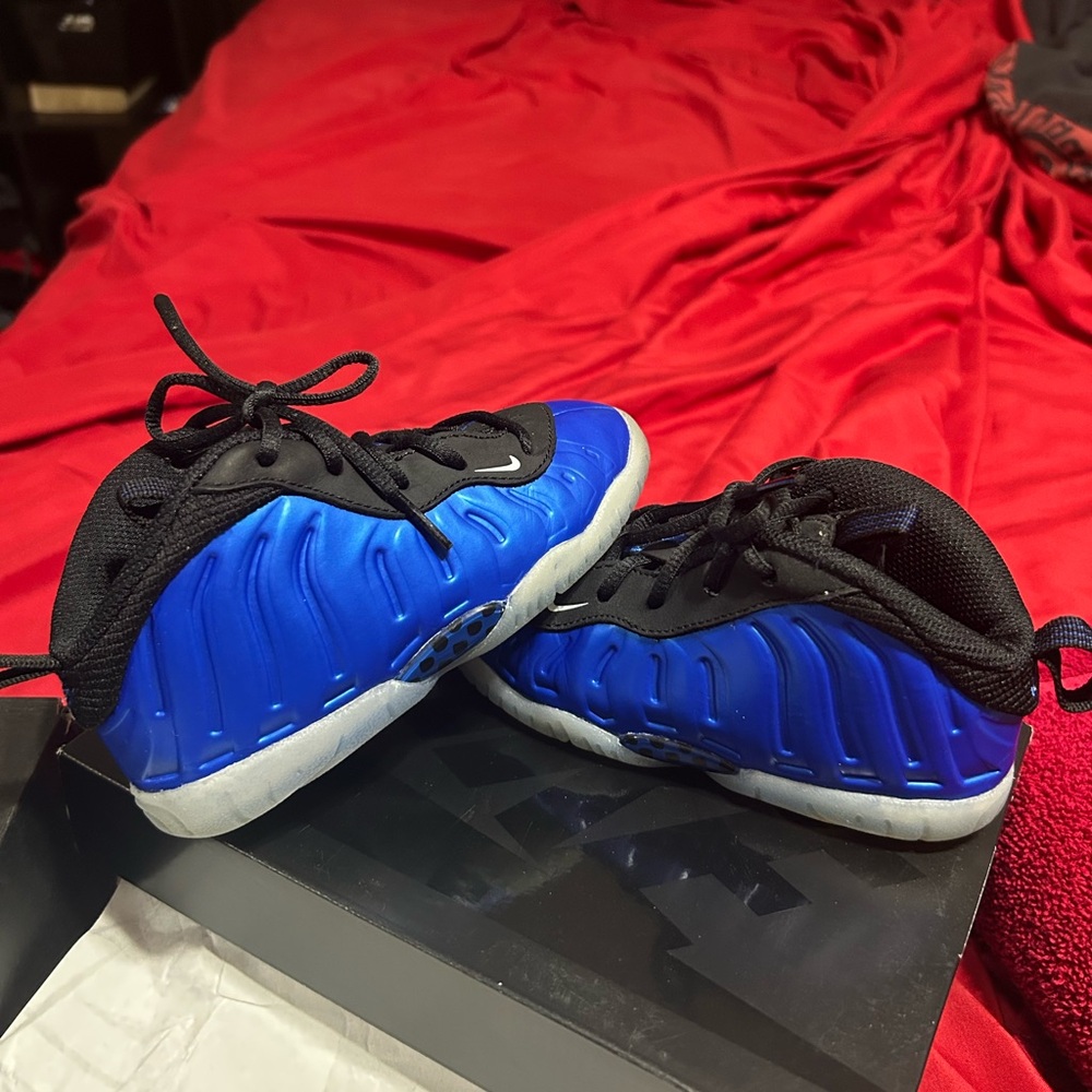 Nike Blue and Black Foamposite Sneakers